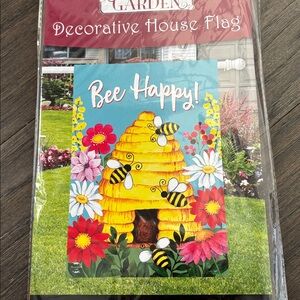 Erin’s Garden House Flag,Bee Happy Hive Spring,Bees,Flowers, mildew resistant